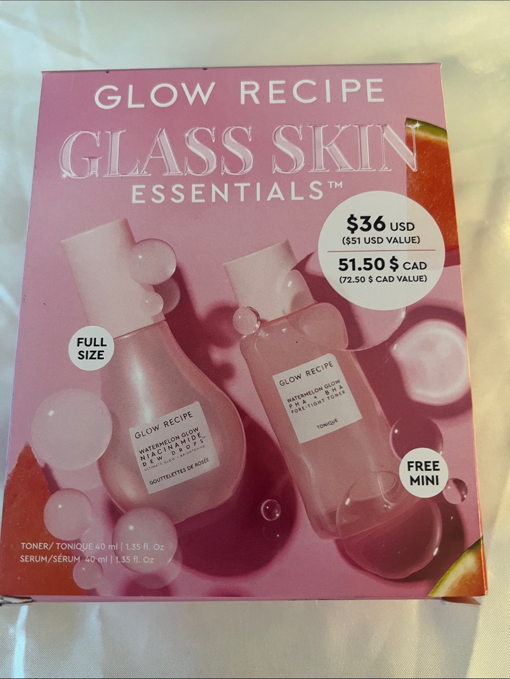 NEW Glow Recipe Glass Skin Essentials Set - PlToner and Dew Drops